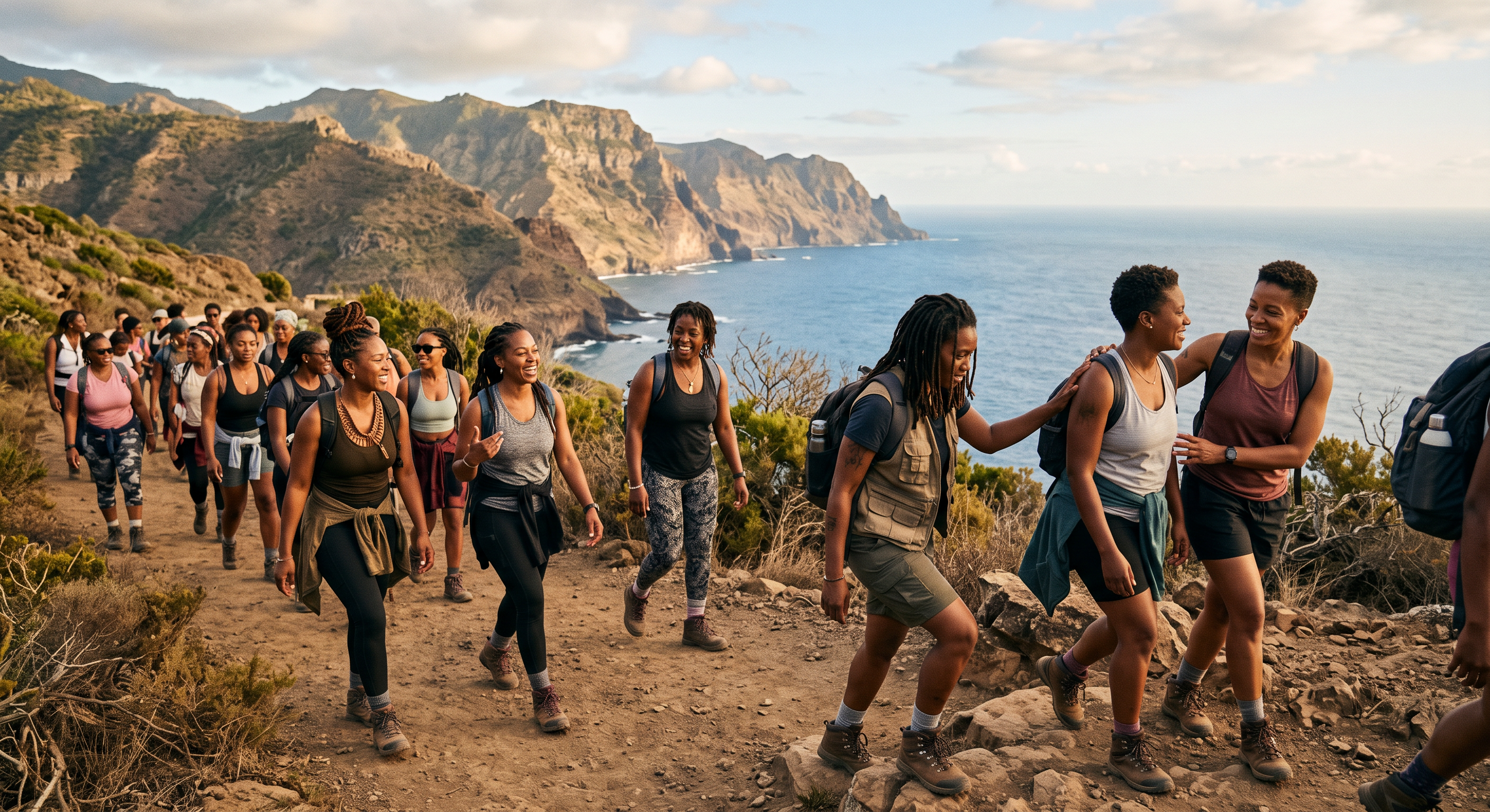 Black lesbian and queer women on an adventurous international group journey