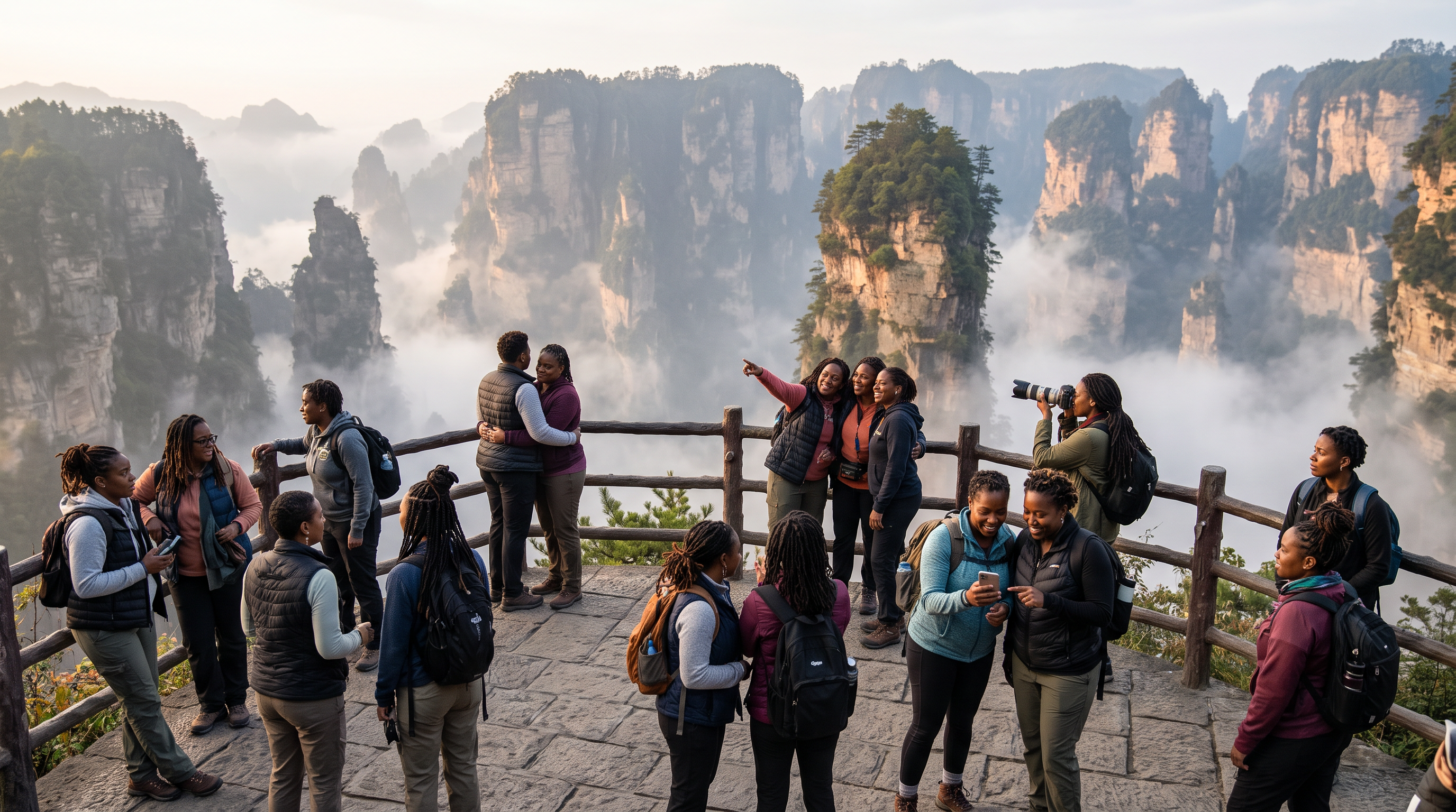 Organized travel group of Black lesbian and queer women on a curated journey